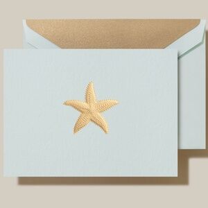NEW Crane Engraved Starfish Notecards with Envelopes, Box of 10